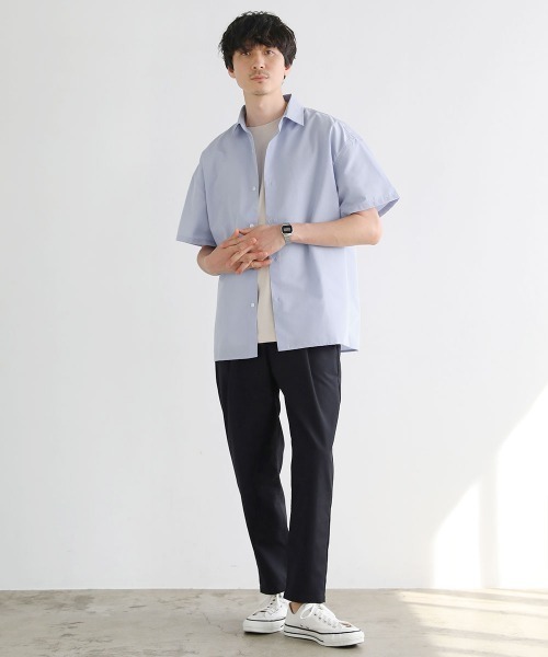 LIL VENDARS(リルヴェンダース)の「セミワイドレギュラーカラーブロード半袖シャツ(シャツ/ブラウス・メンズ・ネイビー/ホワイト/ベージュ系/サックスブルー/ホワイト系/ネイビー系・L/M/XL)」の17枚目の写真