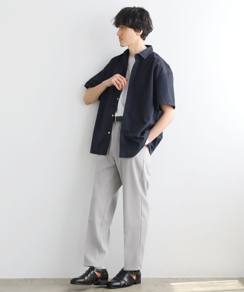 LIL VENDARS(リルヴェンダース)の「セミワイドレギュラーカラーブロード半袖シャツ(シャツ/ブラウス・メンズ・ネイビー/ホワイト/ベージュ系/サックスブルー/ホワイト系/ネイビー系・L/M/XL)」の16枚目の写真