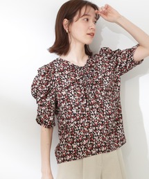 N.（N. Natural Beauty Basic） | ◆フラワープリントパワショルブラウス(シャツ/ブラウス)