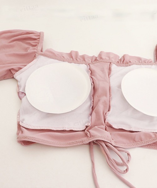 Dalfwin（ダールフィン）の「2WAYオフショルダーレースアップ水着 ２点セットスイムウェア（水着・レディース・ブルー/ピンク・ONE SIZE）」の16枚目の写真