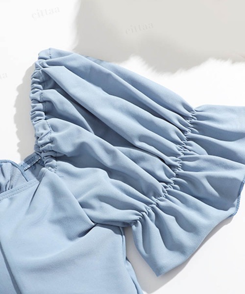 Dalfwin（ダールフィン）の「2WAYオフショルダーレースアップ水着 ２点セットスイムウェア（水着・レディース・ブルー/ピンク・ONE SIZE）」の18枚目の写真