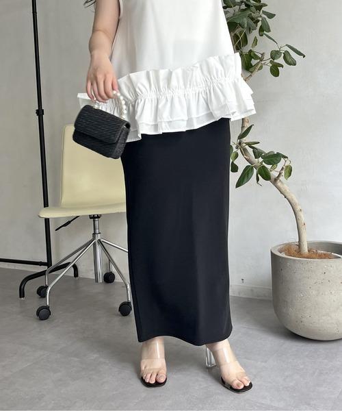 prose verse（プロズヴェール）の「バックスリットリップルポンチナロースカート（スカート・レディース・ブルー/ブラック/レッド・ﾌﾘ-）」の14枚目の写真