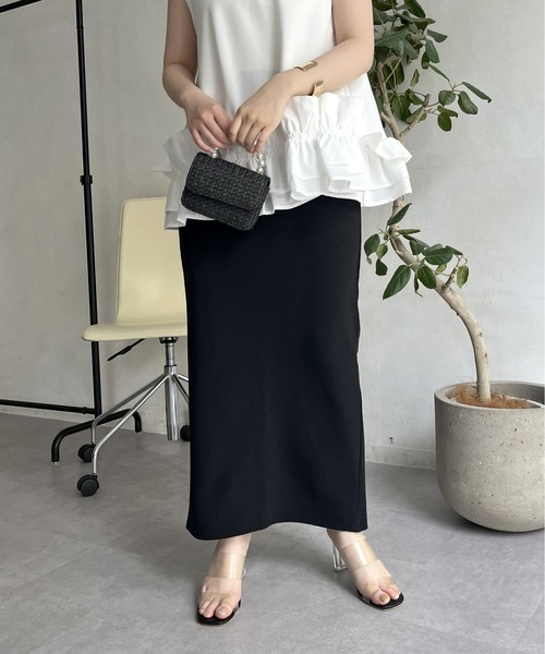 prose verse（プロズヴェール）の「バックスリットリップルポンチナロースカート（スカート・レディース・ブルー/ブラック/レッド・ﾌﾘ-）」の9枚目の写真