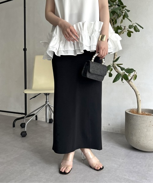 prose verse（プロズヴェール）の「バックスリットリップルポンチナロースカート（スカート・レディース・ブルー/ブラック/レッド・ﾌﾘ-）」の15枚目の写真