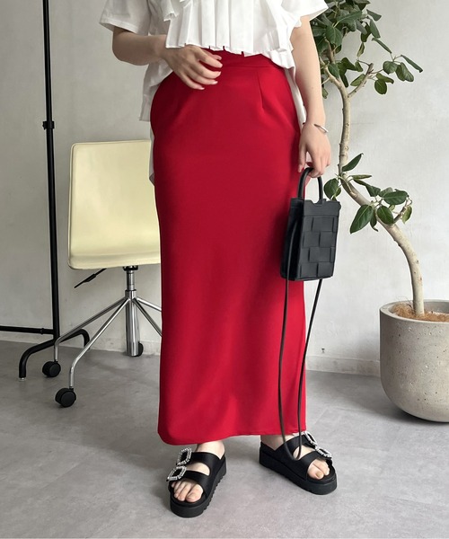 prose verse（プロズヴェール）の「バックスリットリップルポンチナロースカート（スカート・レディース・ブルー/ブラック/レッド・ﾌﾘ-）」の18枚目の写真