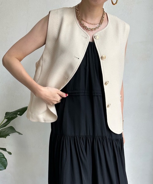 DouDou（ドゥドゥ）の「ツイードショートベスト（ベスト）」 - WEAR