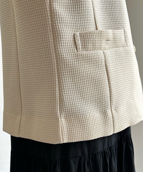 DouDou(ドゥドゥ)の「ツイードショートベスト(ベスト・レディース・ホワイト/ブラック/ベージュ・FREE)」の8枚目の写真