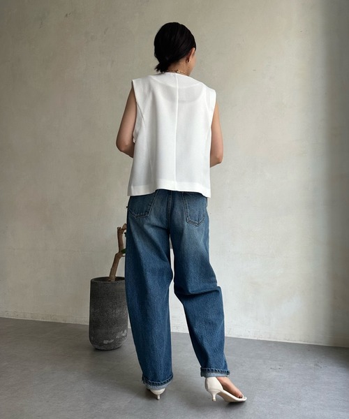 DouDou(ドゥドゥ)の「ツイードショートベスト(ベスト・レディース・ホワイト/ブラック/ベージュ・FREE)」の9枚目の写真