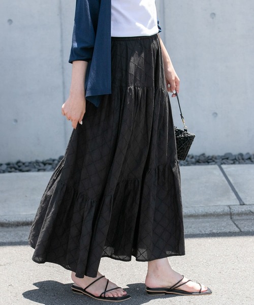 URBAN RESEARCH Sonny Label（アーバンリサーチサニーレーベル）の「ドビーコットンティアードスカート（スカート・レディース・カーキ/ブラック/パープル・FREE）」の12枚目の写真