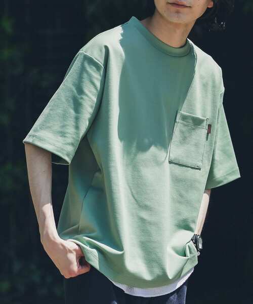 URBAN RESEARCH Sonny Label（アーバンリサーチサニーレーベル）の「ポンチポケットクルーネックTシャツ（Tシャツ/カットソー・メンズ・ブラック/ブルー系その他/オフホワイト/グリーン/ベージュ系その他/オレンジ系その他・X-LARGE/LARGE/MEDIUM）」の8枚目の写真