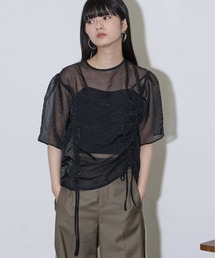 THE YOn | ドロストシャーリングシアーオーガントップス(シャツ/ブラウス)