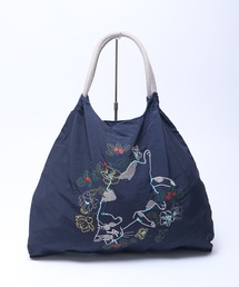 EMAGO ネコと花刺繍エコバック