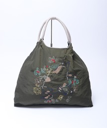 EMAGO ネコと花刺繍エコバック