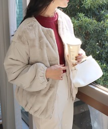 エコファー×中綿キルト リバーシブルブルゾン