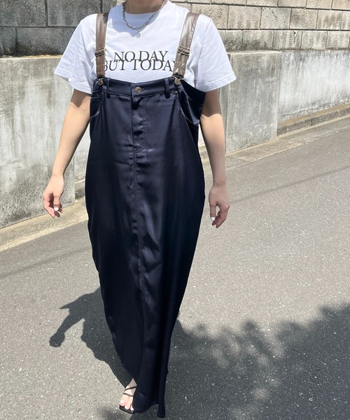 LHELBIE(レルビエ)の「ワークデザインサロペット(ジャンパースカート・レディース・ブラウン/ダークネイビー/カーキ・M)」の3枚目の写真