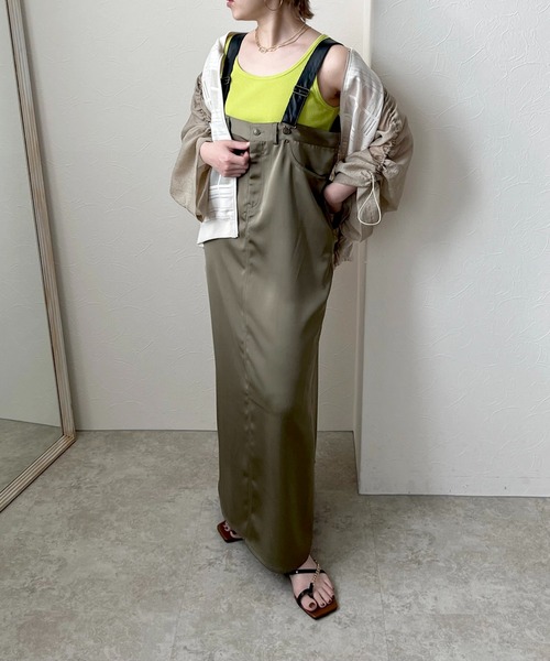 LHELBIE(レルビエ)の「ワークデザインサロペット(ジャンパースカート・レディース・ブラウン/ダークネイビー/カーキ・M)」の4枚目の写真