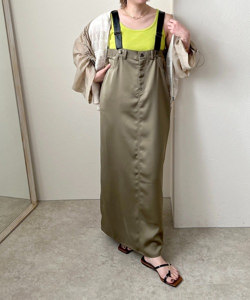 LHELBIE(レルビエ)の「ワークデザインサロペット(ジャンパースカート・レディース・ブラウン/ダークネイビー/カーキ・M)」の5枚目の写真