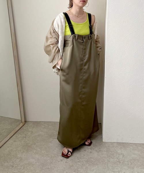 LHELBIE(レルビエ)の「ワークデザインサロペット(ジャンパースカート・レディース・ブラウン/ダークネイビー/カーキ・M)」の6枚目の写真