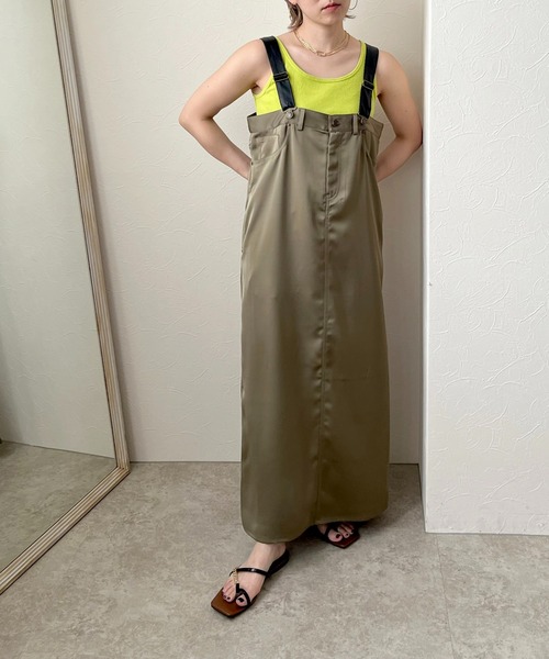 LHELBIE(レルビエ)の「ワークデザインサロペット(ジャンパースカート・レディース・ブラウン/ダークネイビー/カーキ・M)」の12枚目の写真