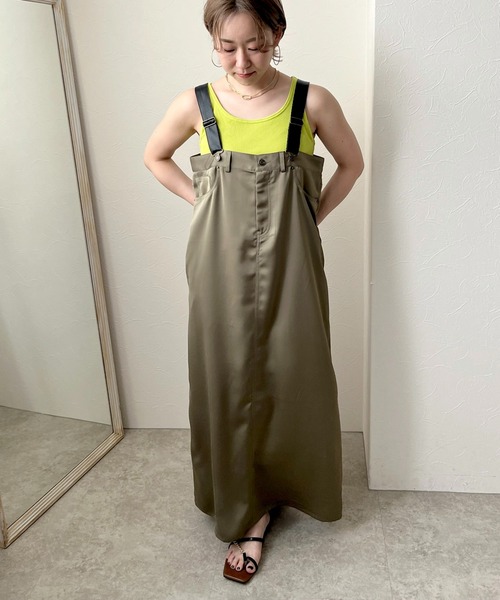 LHELBIE(レルビエ)の「ワークデザインサロペット(ジャンパースカート・レディース・ブラウン/ダークネイビー/カーキ・M)」の13枚目の写真