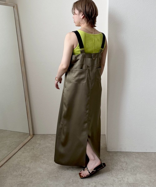 LHELBIE(レルビエ)の「ワークデザインサロペット(ジャンパースカート・レディース・ブラウン/ダークネイビー/カーキ・M)」の14枚目の写真