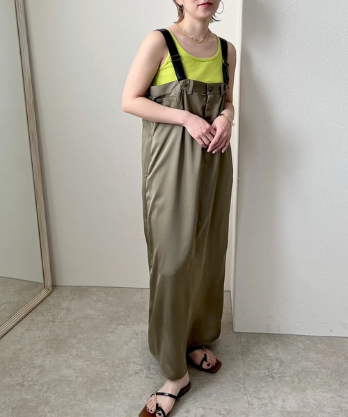 LHELBIE(レルビエ)の「ワークデザインサロペット(ジャンパースカート・レディース・ブラウン/ダークネイビー/カーキ・M)」の16枚目の写真