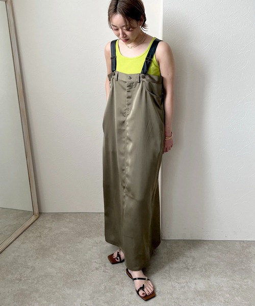 LHELBIE(レルビエ)の「ワークデザインサロペット(ジャンパースカート・レディース・ブラウン/ダークネイビー/カーキ・M)」の17枚目の写真