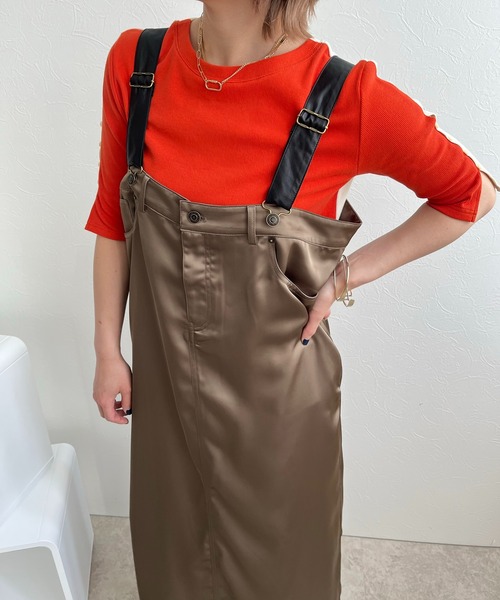 LHELBIE(レルビエ)の「ワークデザインサロペット(ジャンパースカート・レディース・ブラウン/ダークネイビー/カーキ・M)」の19枚目の写真