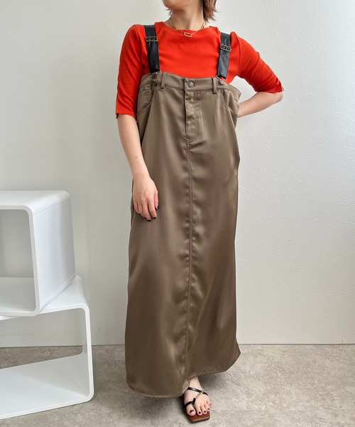 LHELBIE(レルビエ)の「ワークデザインサロペット(ジャンパースカート・レディース・ブラウン/ダークネイビー/カーキ・M)」の21枚目の写真
