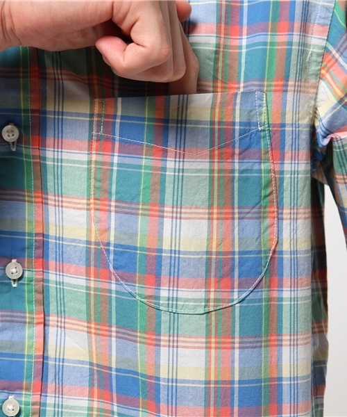 McGREGOR Budge Dragon(マックレガーバッジドラゴン)の「コットンチェック七分袖シャツ(シャツ/ブラウス・メンズ・ピンク/ブルー・LL/L/M)」の8枚目の写真