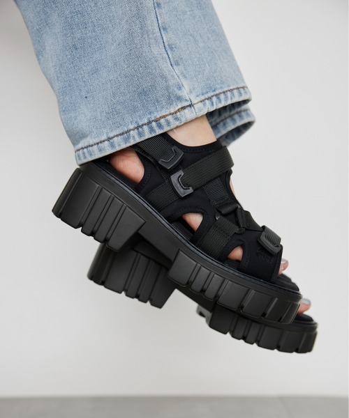 MAISON BREEZE（メゾンブリーズ）の「【MAISON BREEZE】BONVOYAGE　厚底スポーツサンダル HRS（サンダル・レディース・ホワイト/ブラック・M/L/S/LL）」の6枚目の写真