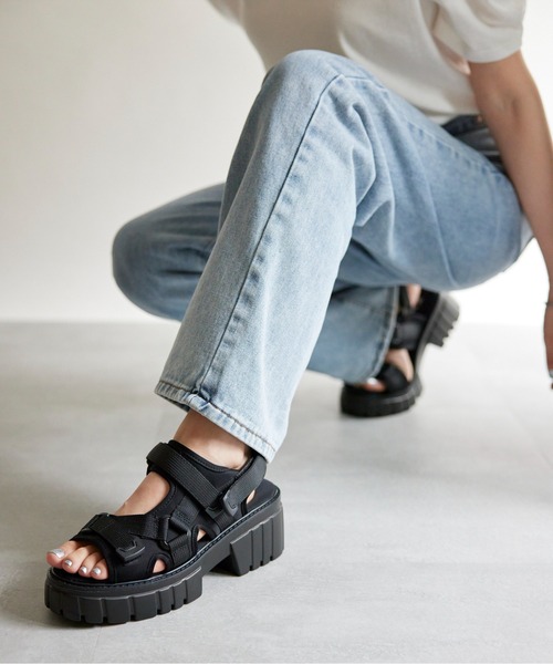 MAISON BREEZE（メゾンブリーズ）の「【MAISON BREEZE】BONVOYAGE　厚底スポーツサンダル HRS（サンダル・レディース・ホワイト/ブラック・M/L/S/LL）」の7枚目の写真