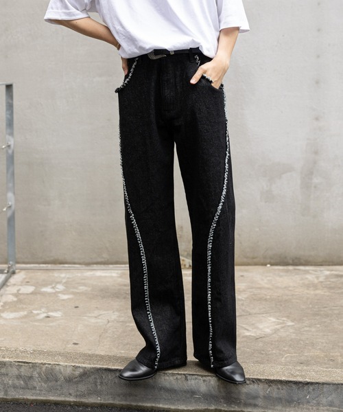 COLONY 2139（コロニートゥーワンスリーナイン）の「スウィッチングフリンジデニム（デニムパンツ・メンズ・ブラック/ブルー・MEDIUM/LARGE）」の8枚目の写真