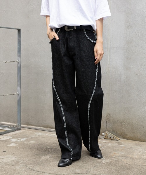 COLONY 2139（コロニートゥーワンスリーナイン）の「スウィッチングフリンジデニム（デニムパンツ・メンズ・ブラック/ブルー・MEDIUM/LARGE）」の4枚目の写真