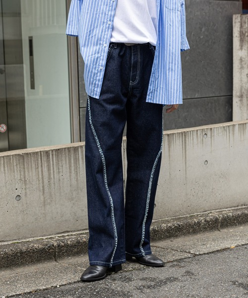 COLONY 2139（コロニートゥーワンスリーナイン）の「スウィッチングフリンジデニム（デニムパンツ・メンズ・ブラック/ブルー・MEDIUM/LARGE）」の10枚目の写真