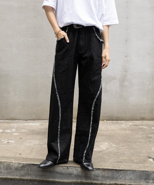 COLONY 2139（コロニートゥーワンスリーナイン）の「スウィッチングフリンジデニム（デニムパンツ・メンズ・ブラック/ブルー・MEDIUM/LARGE）」の3枚目の写真