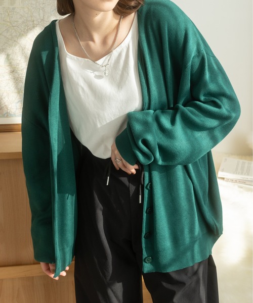 Ada.(エイダ)の「秋冬 袖口折り返しルーズカーディガン(カーディガン/ボレロ・レディース・ブラック/ブルー/ベージュ/グリーン/ライトグレー/マスタード・M/L)」の8枚目の写真