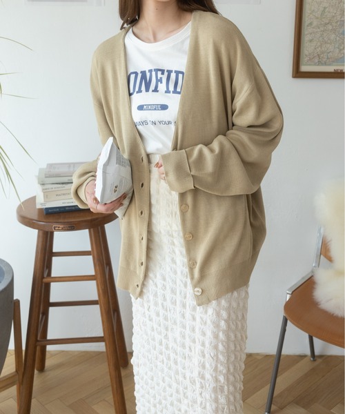 Ada.(エイダ)の「秋冬 袖口折り返しルーズカーディガン(カーディガン/ボレロ・レディース・ブラック/ブルー/ベージュ/グリーン/ライトグレー/マスタード・M/L)」の9枚目の写真