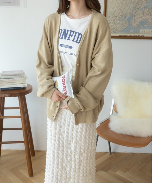 Ada.(エイダ)の「秋冬 袖口折り返しルーズカーディガン(カーディガン/ボレロ・レディース・ブラック/ブルー/ベージュ/グリーン/ライトグレー/マスタード・M/L)」の19枚目の写真