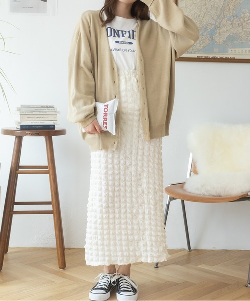 Ada.(エイダ)の「秋冬 袖口折り返しルーズカーディガン(カーディガン/ボレロ・レディース・ブラック/ブルー/ベージュ/グリーン/ライトグレー/マスタード・M/L)」の13枚目の写真