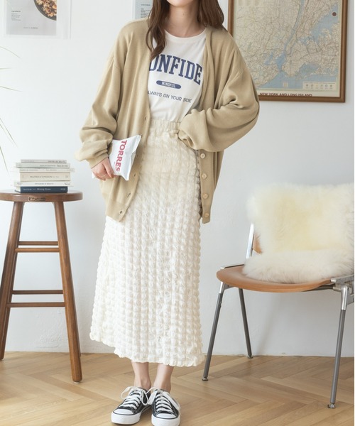 Ada.(エイダ)の「秋冬 袖口折り返しルーズカーディガン(カーディガン/ボレロ・レディース・ブラック/ブルー/ベージュ/グリーン/ライトグレー/マスタード・M/L)」の16枚目の写真