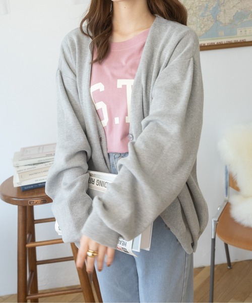 Ada.(エイダ)の「秋冬 袖口折り返しルーズカーディガン(カーディガン/ボレロ・レディース・ブラック/ブルー/ベージュ/グリーン/ライトグレー/マスタード・M/L)」の20枚目の写真