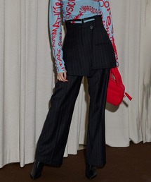 MAISON SPECIAL | Chambray Satin Layered Pants/シャンブレーサテンレイヤードパンツ【MAISON SPECIAL/メゾンスペシャル】(スラックス)