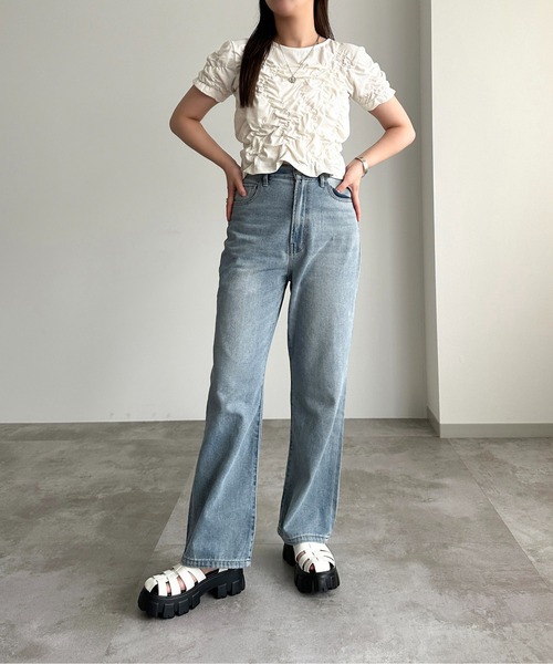 apres jour mignon（アプレジュールミニョン）の「クシュクシュカットソー【ZOZOTOWN限定アイテム】（Tシャツ/カットソー・レディース・オフホワイト/ブラック・フリー/X-LARGE）」の9枚目の写真