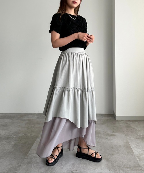 apres jour mignon（アプレジュールミニョン）の「クシュクシュカットソー【ZOZOTOWN限定アイテム】（Tシャツ/カットソー・レディース・オフホワイト/ブラック・フリー/X-LARGE）」の14枚目の写真