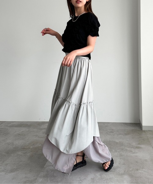 apres jour mignon（アプレジュールミニョン）の「クシュクシュカットソー【ZOZOTOWN限定アイテム】（Tシャツ/カットソー・レディース・オフホワイト/ブラック・フリー/X-LARGE）」の15枚目の写真