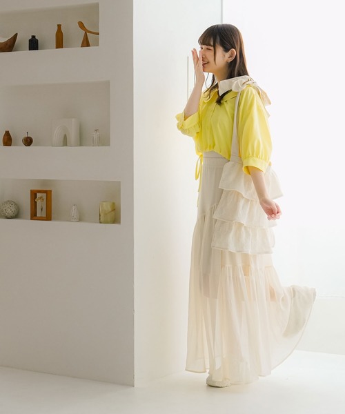 moulis'（ムーリス）の「リボンドロストセーラーショートブラウス（シャツ/ブラウス・レディース・イエロー/ホワイト/ブラック/ブルー・X-LARGE/MEDIUM/LARGE）」の11枚目の写真