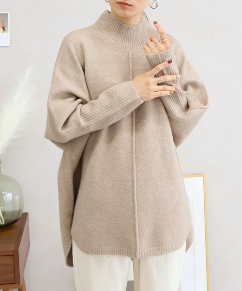 Social GIRL(ソーシャルガール)の「ハイネック オーバーサイズ ニットプルオーバー(ニット/セーター・レディース・チャコール/グレー/ベージュ/オートミール・FREE)」の7枚目の写真