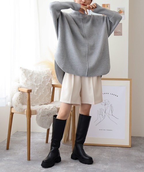 Social GIRL(ソーシャルガール)の「ハイネック オーバーサイズ ニットプルオーバー(ニット/セーター・レディース・チャコール/グレー/ベージュ/オートミール・FREE)」の16枚目の写真