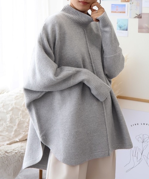 Social GIRL(ソーシャルガール)の「ハイネック オーバーサイズ ニットプルオーバー(ニット/セーター・レディース・チャコール/グレー/ベージュ/オートミール・FREE)」の20枚目の写真
